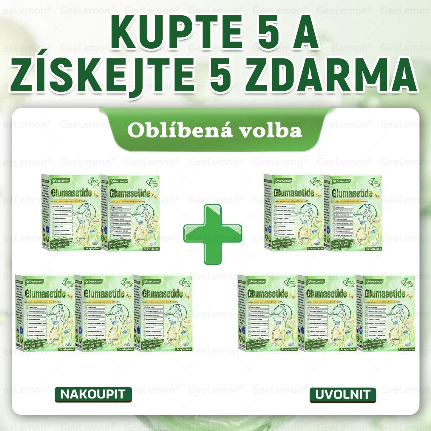 Oficiální prodejna BENU | 🎁 𝐆𝐞𝑒𝑙𝑒𝐦𝐨𝐧® Glum𝐚𝐬𝐞tide 8 v 1 – Zeštíhlující nano mikrojihlový náplast 🇨🇿 Jen 1× denně ✅ Viditelné změny za 7 dní – na obezitu, kardiovaskulární zdraví, diabetes a kloubní problémy